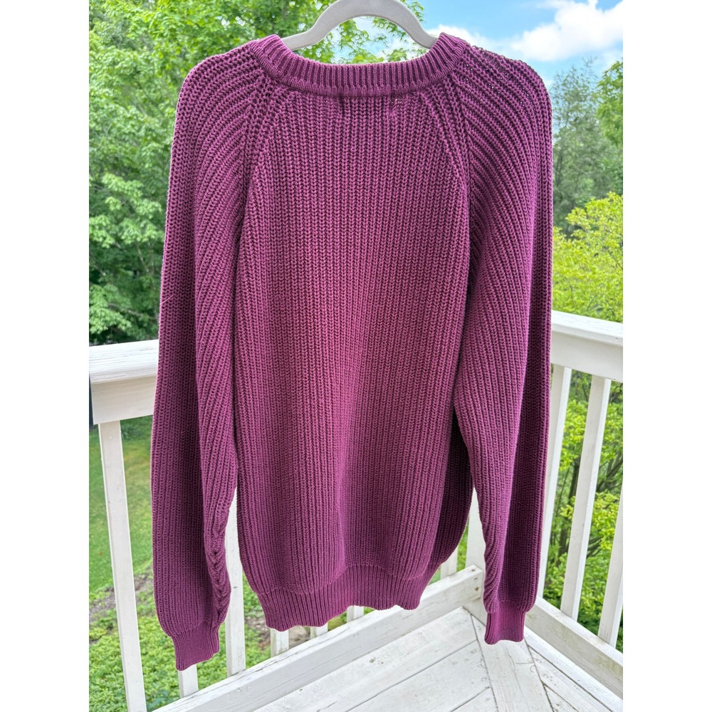 Vintage Eddie Bauer Mens Sweater XLT Burgundy Shaker Knit Gorpcore Fisherman - Picture 5 of 10